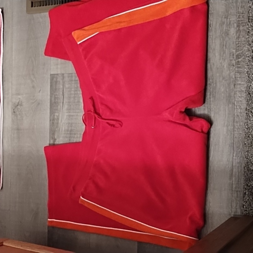 4/$18 Red/ Orange and White Terry Cloth Sweat pants